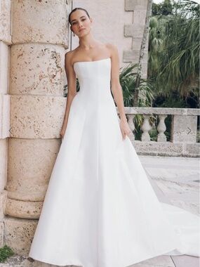 Jenny Yoo Sophie Dress: Simple Strapless A-Line Wedding Gown With Buttons